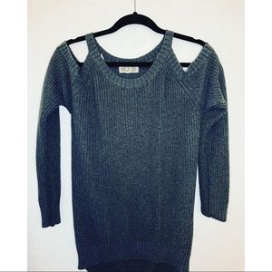 Cold shoulder, knit sweater